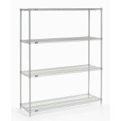 Nexel Wire Shelving, Poly-Z-Brite, 72"W x 18"D x 54"H