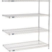 Nexel Chrome Wire Shelving Add-On, 30"W x 21"D x 54"H