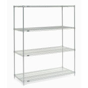 Nexel Wire Shelving, Poly-Z-Brite, 48"W x 21"D x 54"H