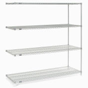 Nexel Chrome Wire Shelving Add-On, 48"W x 21"D x 63"H
