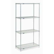 Nexel Wire Shelving, Poly-Z-Brite, 36"W x 24"D x 54"H
