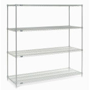 Nexel Wire Shelving, Poly-Z-Brite, 54"W x 24"D x 54"H