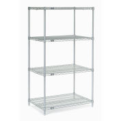 Nexel Wire Shelving, Poly-Z-Brite, 30"W x 14"D x 63"H