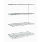 Nexel Wire Shelving Add-On, Poly-Z-Brite, 54"W x 14"D x 63"H