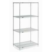 Nexel Wire Shelving, Poly-Z-Brite, 24"W x 14"D x 74"H