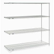 Nexel Wire Shelving Add-On, Poly-Z-Brite, 54"W x 14"D x 74"H