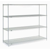 Nexel Wire Shelving, Poly-Z-Brite, 72"W x 14"D x 86"H