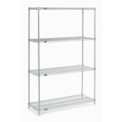 Nexel Wire Shelving, Poly-Z-Brite, 48"W x 14"D x 74"H