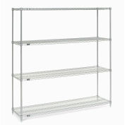 Nexel Wire Shelving, Poly-Z-Brite, 72"W x 14"D x 74"H