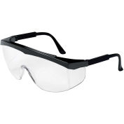 Stratos Safety Glasses, SS010, Black Frame, Clear Uncoated Lens