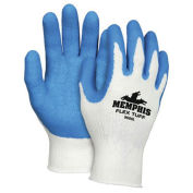 Premium Latex Coated String Gloves, White/Blue, Medium, 1 Pair - Pkg Qty 12