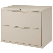 36"W Premium Lateral File Cabinet, 2 Drawer, Putty