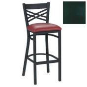 Bar Stool with Criss-Cross Back,17-1/2"W X 17"D X 41"H, Knockout Green - Pkg Qty 2