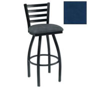 Swivel Bar Stool, 4 Slat-Back, 17-1/2"W X 16"D X 43"H, Slate Blue - Pkg Qty 2