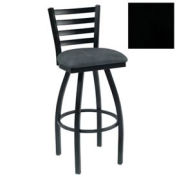 Swivel Bar Stool, 4 Slat-Back, 17-1/2"W X 16"D X 43"H, Knockout Black - Pkg Qty 2