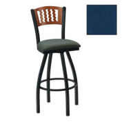 Swivel Bar Stool w/Natural 5 Wave-Back, 17-1/2"W X 17"D X 42"H, Slate Blue - Pkg Qty 2