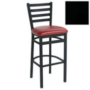 Bar Stool, 4 Slat-Back, 17-1/2"W X 16"D X 43"H, Knockout Black - Pkg Qty 2