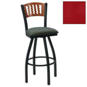 Swivel Bar Stool, Cherry 5 Wave-Back, 17-1/2"W X 17"D X 42"H, Knockout Cranberry - Pkg Qty 2