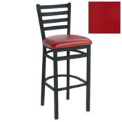 Bar Stool, 4 Slat-Back, 17-1/2"W X 16"D X 43"H, Knockout Cranberry - Pkg Qty 2