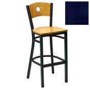 Bar Stool, Cherry Circle-Back, 17-1/2"W X 17"D X 42"H, Knockout Blue - Pkg Qty 2