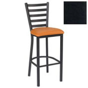 Bar Stool, 5 Slat-Back, 17-1/2"W X 16-1/2"D X 45"H, Black - Pkg Qty 2