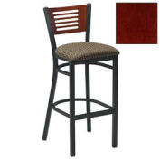 Bar Stool w/Mahogany 5 Slat-Back, 17-1/2"W X 17"D X 42"H - Pkg Qty 2