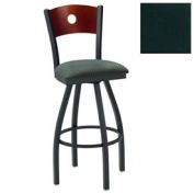 Swivel Bar Stool w/Mahogany Circle-Back, 17-1/2"W X 17"D X 42"H, Hunter Green - Pkg Qty 2