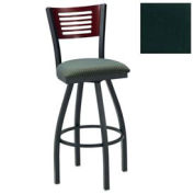 Swivel Bar Stool, Cherry 5 Slat-Back, 17-1/2"W X 17"D X 42"H, Hunter Green - Pkg Qty 2