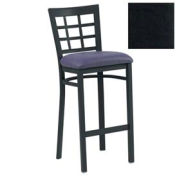 Bar Stool with Grid-Back, 17-1/2"W X 16"D X 41-1/2"H, Black - Pkg Qty 2