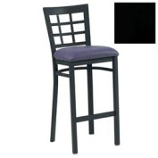 Bar Stool with Grid-Back, 17-1/2"W X 16"D X 41-1/2"H, Knockout Black - Pkg Qty 2