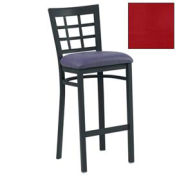 Bar Stool with Grid-Back, 17-1/2"W X 16"D X 41-1/2"H, Knockout Cranberry - Pkg Qty 2