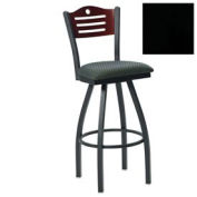 Swivel Bar Stool, Cherry 3 Slat-Back, 17-1/2"W X 17"D X 42"H, Knockout Black - Pkg Qty 2