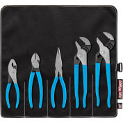 Channellock Tool Roll 3 5 Piece Plier Set (Long Nose, Slip Joint, Diagonal, Tongue & Groove)