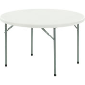 Folding Round Plastic Table, 48", White