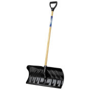 Union Tools 24" Poly Blade Snow Pusher W/ Wood D-Grip Handle