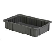 LEWISBins Divider Box, 16-1/2" x 10-7/8" x 3-1/2", Gray - Pkg Qty 4