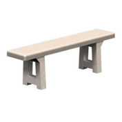 58" Concrete Park Backless Bench, Gray