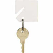 MMF Key Tags Slotted With Snap Hook 20 Pack Zip Bag, White