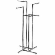 4-Way Garment Rack - Square Tubing - Chrome