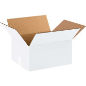 12" x 10" x 6" Cardboard Corrugated Boxes, White - Pkg Qty 25