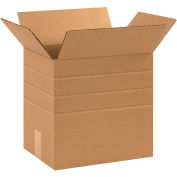 13-1/4" x 10-1/4" x 12" Multi-Depth Cardboard Corrugated Boxes - Pkg Qty 25