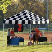 10x10 Pop Up Canopy w/Straight Leg, Checkered Flag Cover