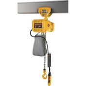 NER Dual Speed Elec Hoist w/ Push Trolley - 15' Lift, 1/4 Ton, 53/9 ft/min, 460V