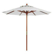 7' Wooden Market Outdoor Umbrella, White