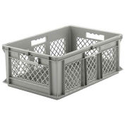 SSI Schaefer Euro-Fix Mesh Container, 24" x 16" x 8", Gray