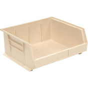 Beige Plastic Stacking Bin 16-1/2 x 14-3/4 x 7 - Pkg Qty 6