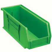 Plastic Stackable Bin 4-1/8 x 10-7/8 x 4, Green - Pkg Qty 12