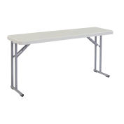 Interion® 18" x 60" Plastic Folding Seminar Table, Gray