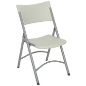 Blow Molded Resin Folding Chair, Gray - Pkg Qty 4