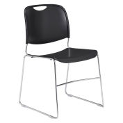 Plastic Stack Chair, Black, 4/Pack - Pkg Qty 4